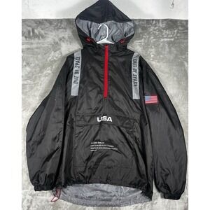 Out of Space Bleecker & Mercer XL Black Reflective Windbreaker Jacket Quarterzip